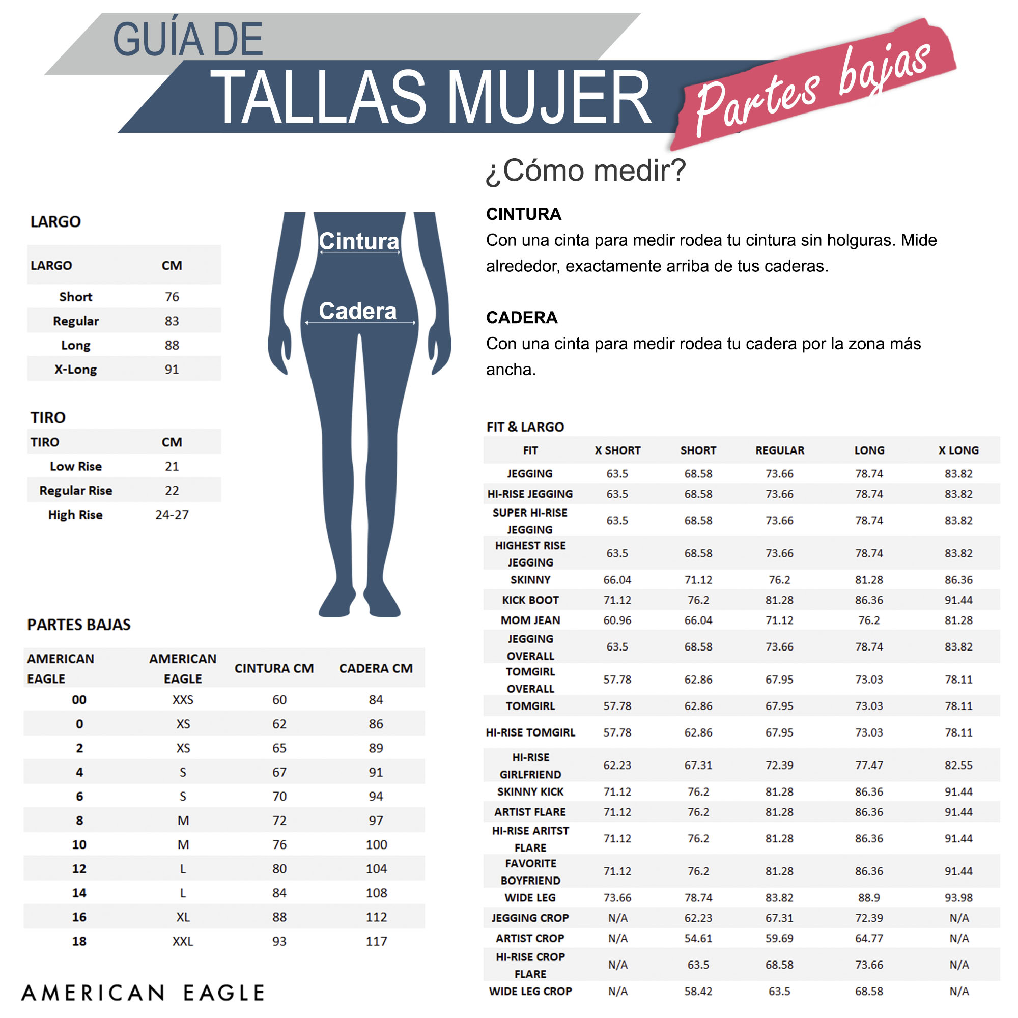 Guia De Tallas Jeans American Eagle Guia De Tallas American Eagle