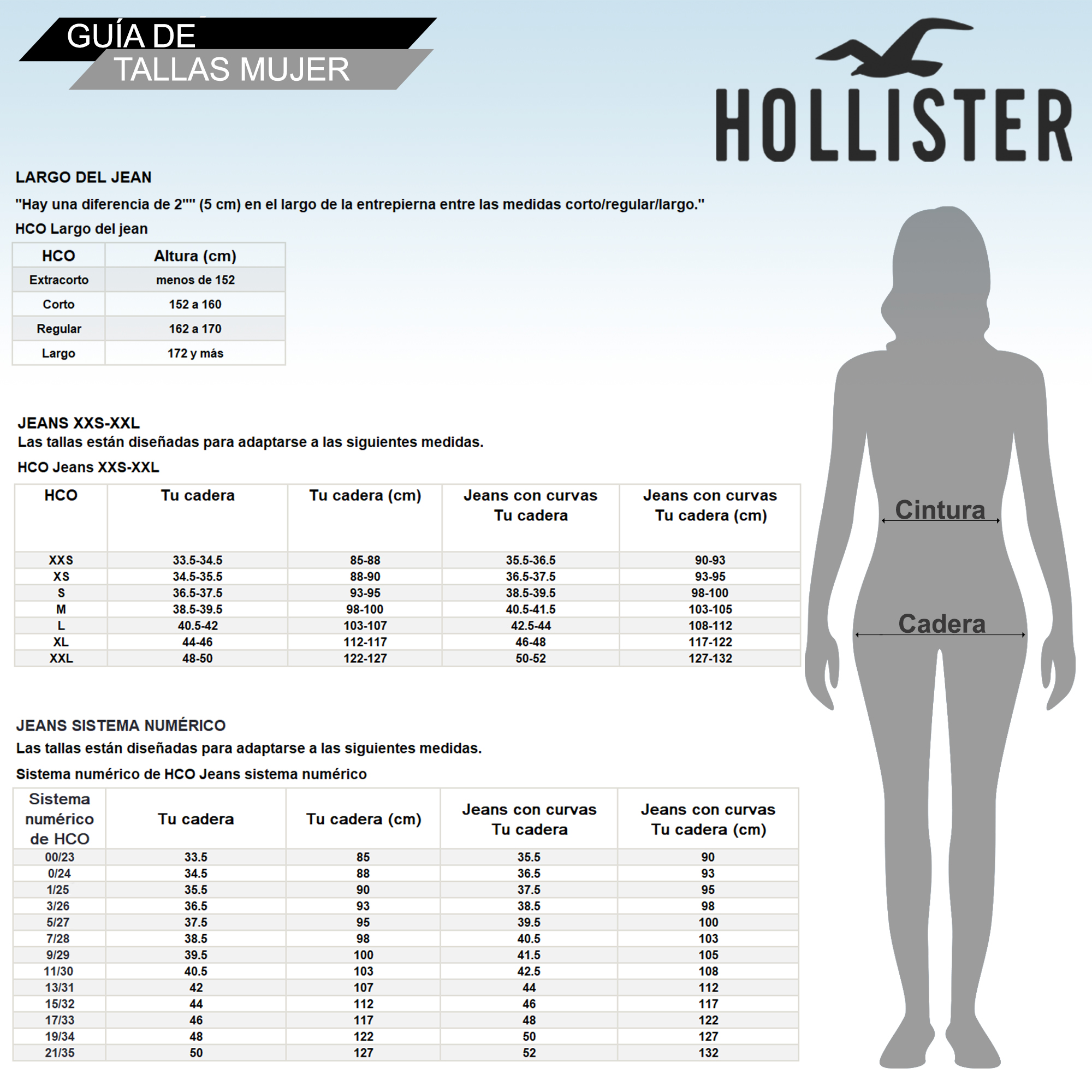 beneficio Informar congelado Hollister-Tallas de Jeans para mujer – Privalia